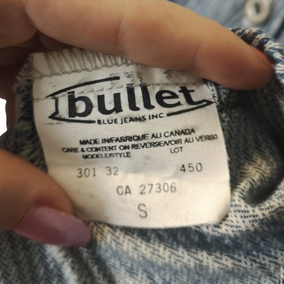 Vintage Bullet Blue Jeans 100% Cotton Top Size Small - Picture 3 of 8